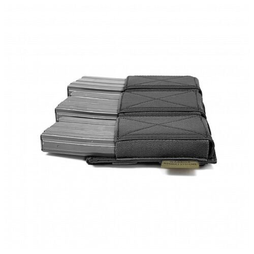 WAS Triple Elastic M4 / AR15 Rifle Magazine MOLLE Pouch – Black