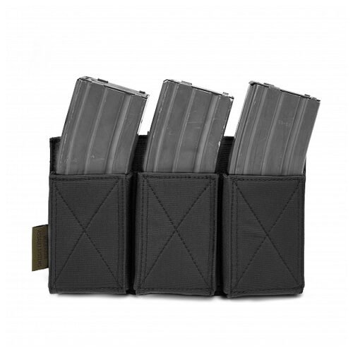 WAS Triple Elastic M4 / AR15 Rifle Magazine MOLLE Pouch – Black