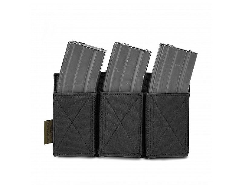WAS Triple Elastic M4 / AR15 Rifle Magazine MOLLE Pouch – Black