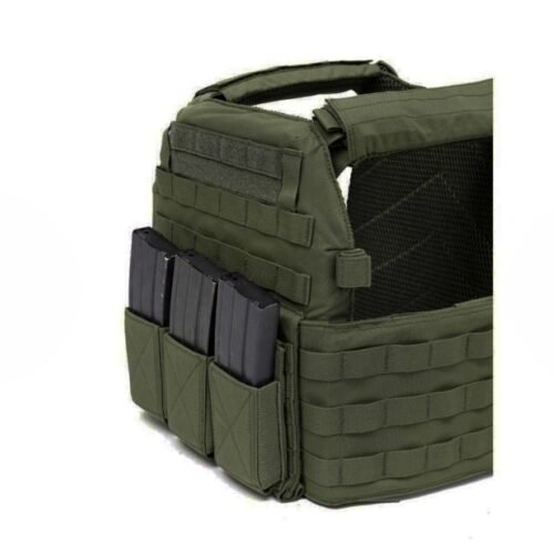 WAS Triple Elastic M4 / AR15 Rifle Magazine MOLLE Pouch – Green