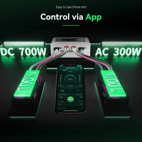 80635 Gens ACE iMars D300 Plus AC / DC Smart Charger – Black