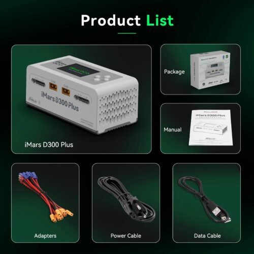 80641 Gens ACE iMars D300 Plus AC / DC Smart Charger – Black