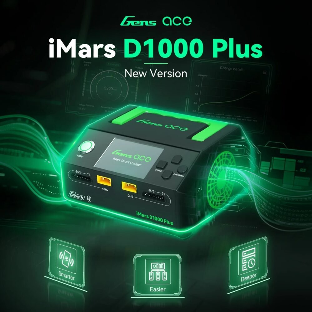 Gens ACE iMars D1000 Plus Smart Charger – Black