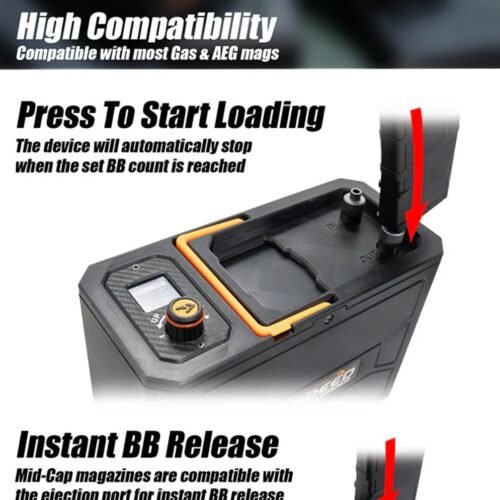 80937 AceTech Magazine Electric Speed Loader, 12 000 BBs – Black