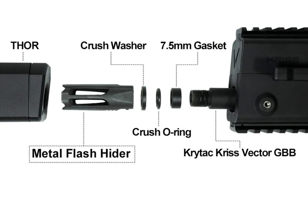 AceTech KRYTAC KRISS VECTOR / THOR Steel Flash Hider, 14 mm CCW