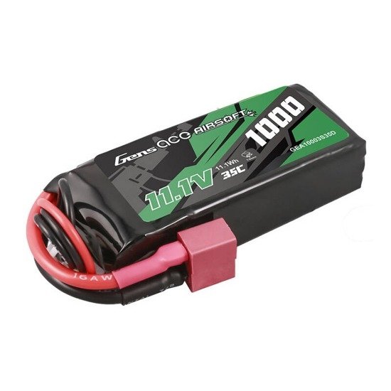 Gens ACE Li-Pol Battery 11.1V 1000mAh, 35C, T-Dean – Monoblock