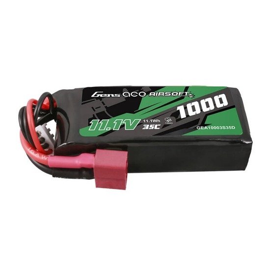 Gens ACE Li-Pol Battery 11.1V 1000mAh, 35C, T-Dean – Monoblock
