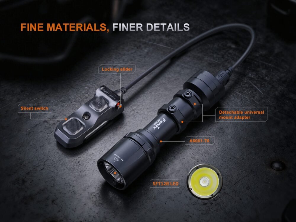 FENIX GL30R Tactical Flashlight with Remote Switch – Black