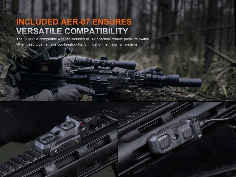 FENIX GL30R Tactical Flashlight with Remote Switch – Black