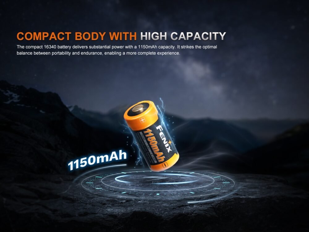 FENIX Rechargeable Li-ion Battery RCR123A 3.6V - 1150 mAh