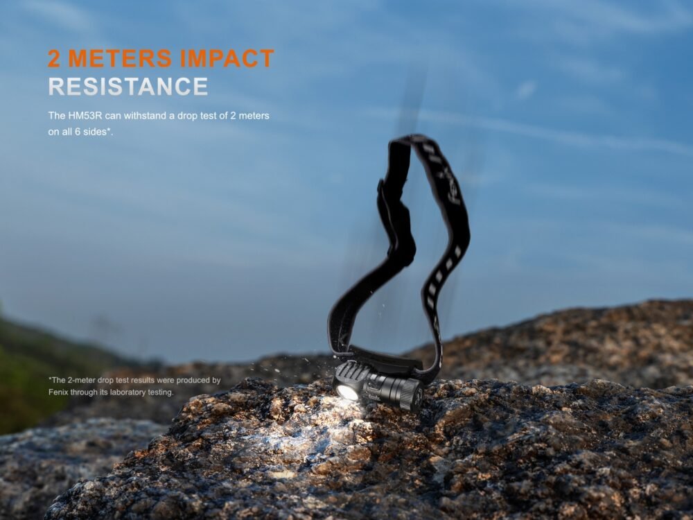 FENIX HM53R Garnet Rechargeable Headlamp – Grey / Orange