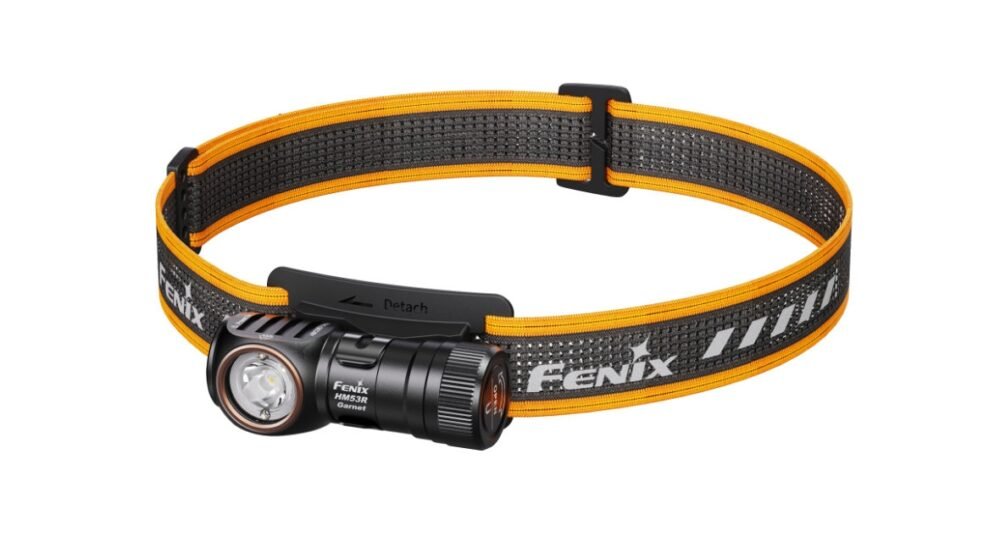 FENIX HM53R Garnet Rechargeable Headlamp – Grey / Orange