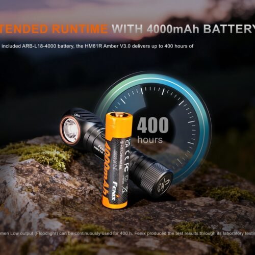 FENIX HM61R Amber V3.0 Rechargeable Headlamp – Black