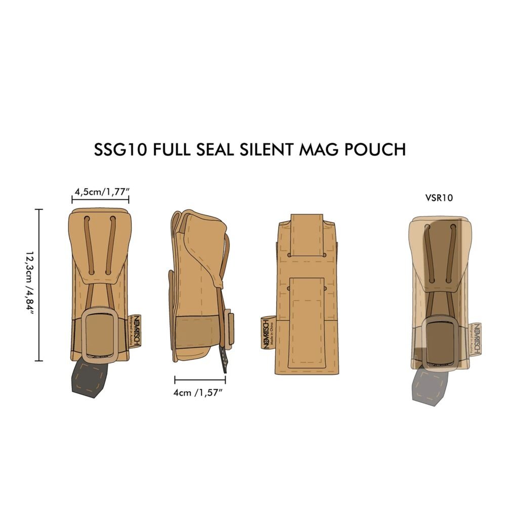 Novritsch SSG10 / VSR Full Seal Magazine MOLLE Pouch V2 – Black