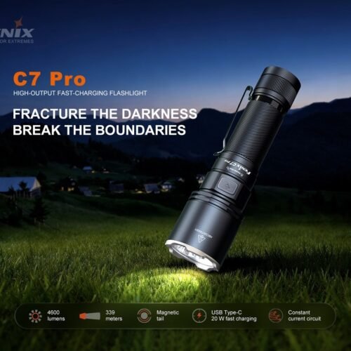 FENIX C7 PRO Rechargeable Flashlight 4600 LM – Black