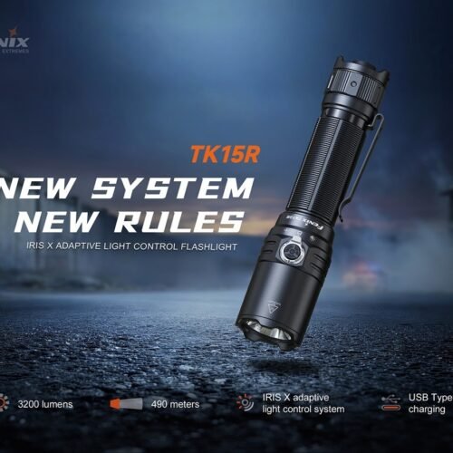 82237 FENIX TK15R Rechargeable LED Flashlight 3200 LM – Black
