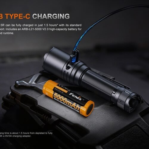 82243 FENIX TK15R Rechargeable LED Flashlight 3200 LM – Black