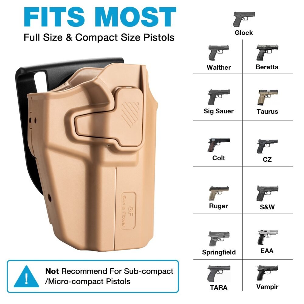 G a F Universal OWB UNI PRO Holster, Right-Handed – Tan