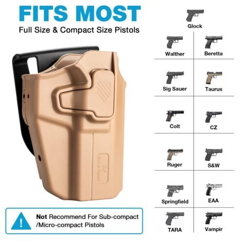 G a F Universal OWB UNI PRO Holster, Right-Handed – Tan