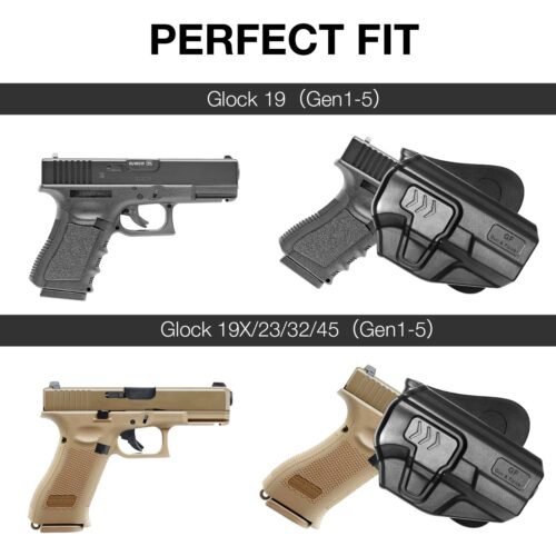 82764 G a F OWB Holster Glock Compact (19 / 23 / 32), Right-Handed – Black