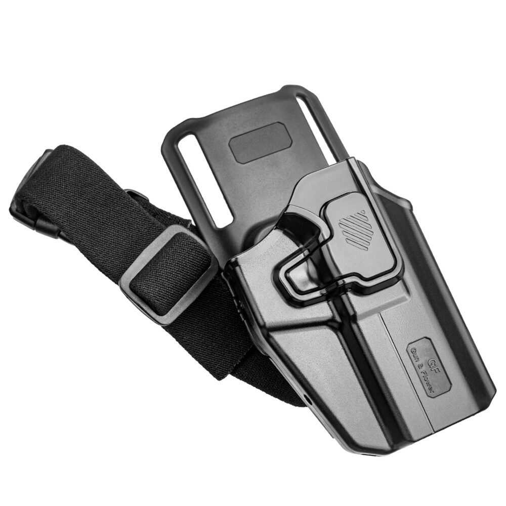 G a F Universal OWB UNI PRO Holster with Retention Strap, Right-Handed – Black