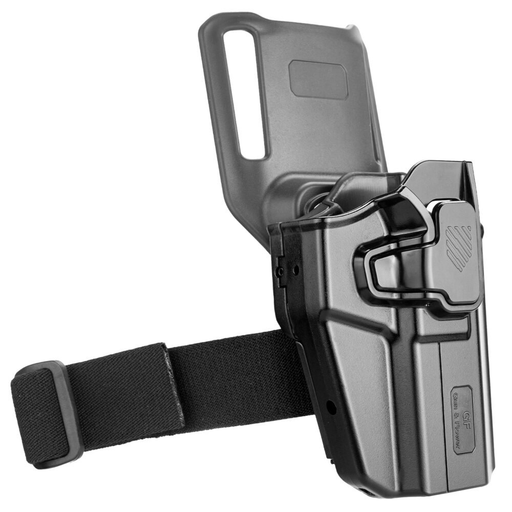 G a F Universal OWB UNI PRO Holster with Retention Strap, Right-Handed – Black