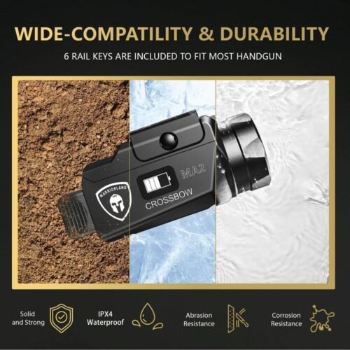 G a F Combo WARRIORLAND MA2 800 LM Flashlight and Glock 17 / 19 Holster, Right-Handed - Black