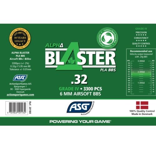 ASG BIO BBs ALPHA Blaster PLA 0.32g, 3300 BBs – White