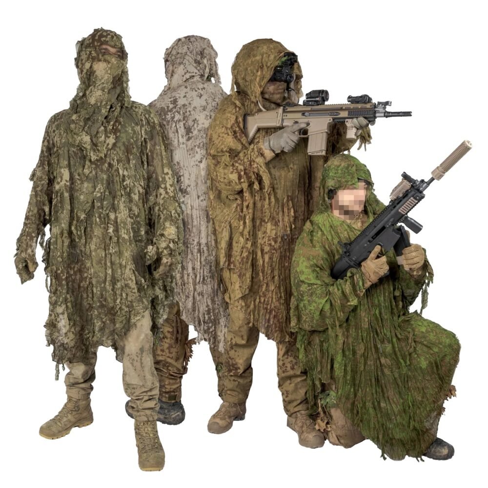 KMCS Ultra-Lite Ghillie Suit Camouflage Poncho – Green