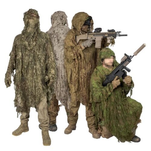 KMCS Ultra-Lite Ghillie Suit Camouflage Poncho – Brown