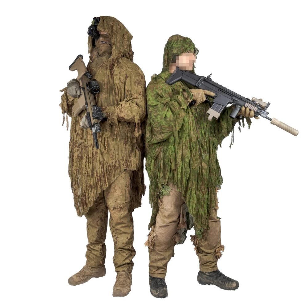KMCS Ultra-Lite Ghillie Suit Camouflage Poncho – Brown