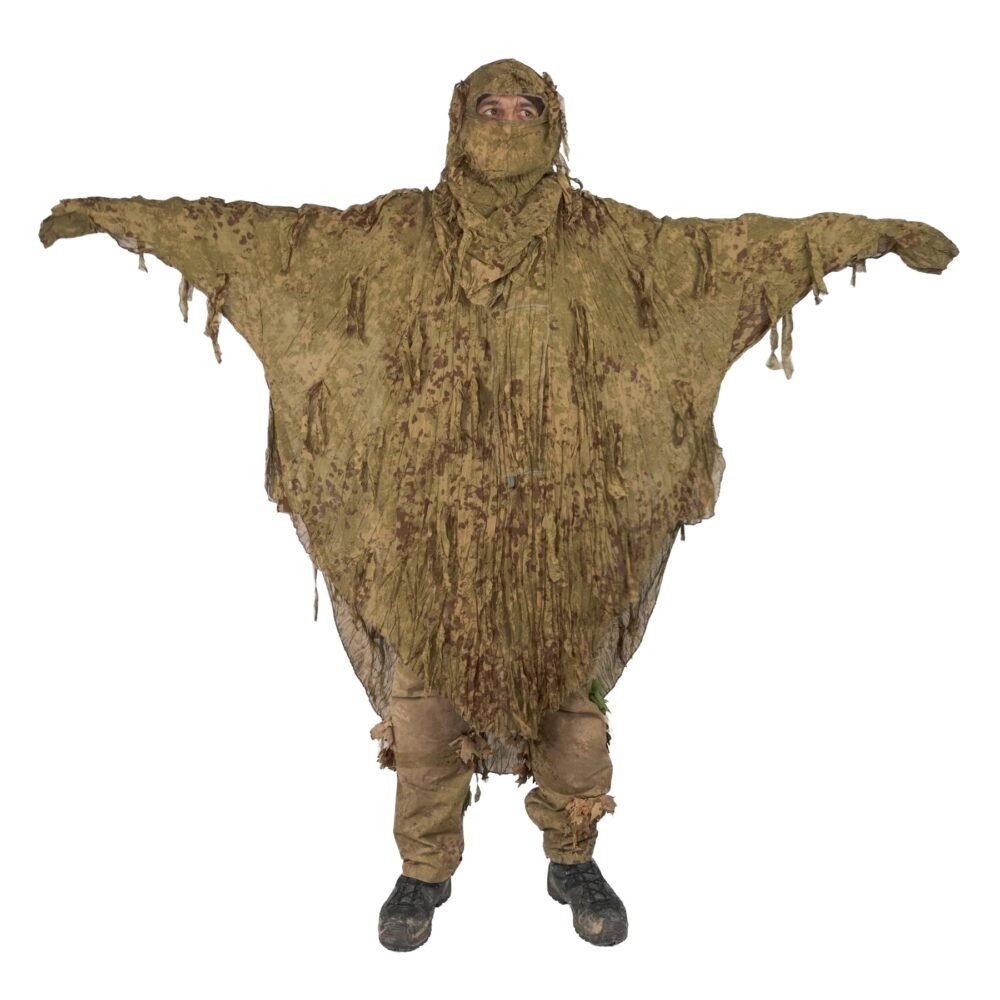 KMCS Ultra-Lite Ghillie Suit Camouflage Poncho – Brown