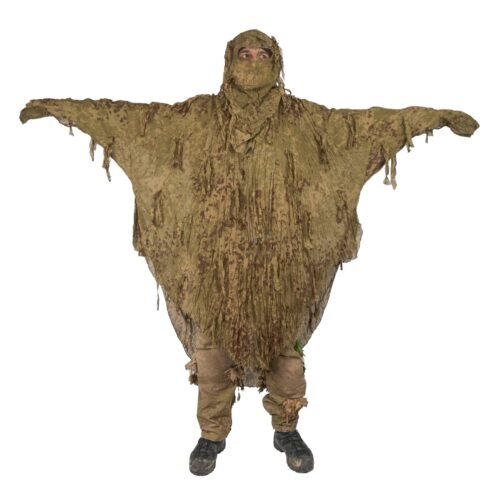 KMCS Ultra-Lite Ghillie Suit Camouflage Poncho – Brown