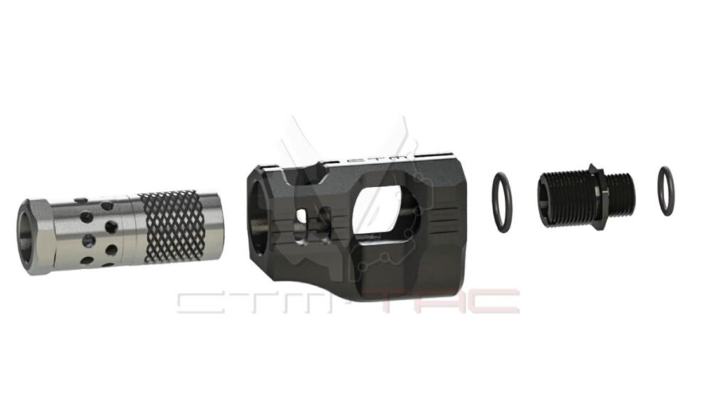CTM Hi-Capa CNC Aluminum Compensator – Black / Silver