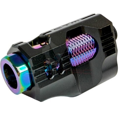 CTM Hi-Capa CNC Aluminum Compensator – Black / Electroplated Rainbow