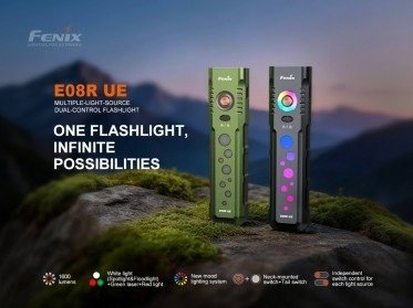 84167 FENIX E08R UE Rechargeable EDC Flashlight – Black