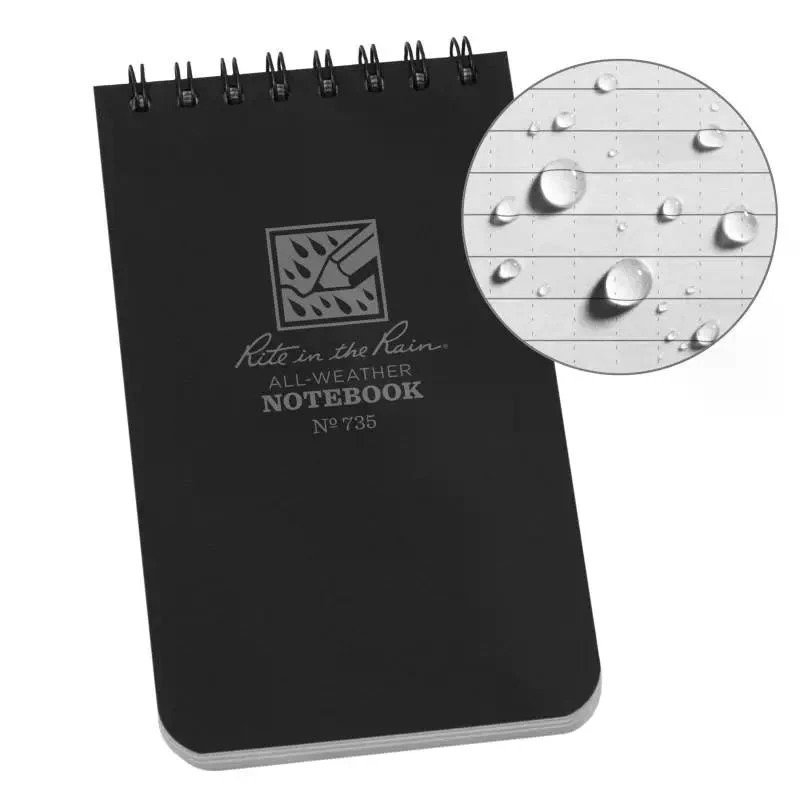 85579 RITE Waterproof POCKET NOTEBOOK (76 × 133 mm) – Black