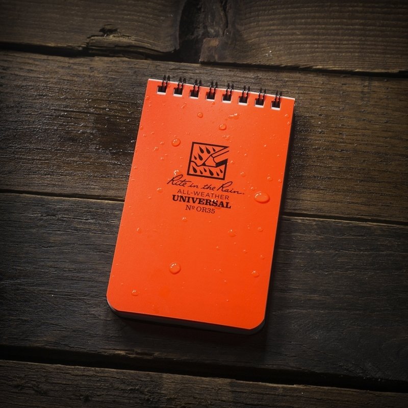 RITE Waterproof POCKET NOTEBOOK (76 × 133 mm) – Orange