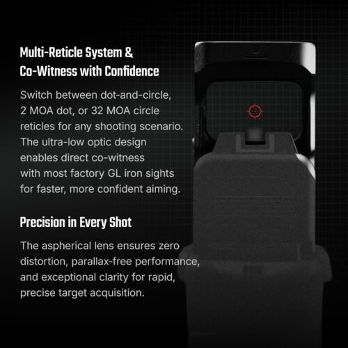 OLIGHT Osight SE Enclosed Red Dot Sight, GLOCK(R) MOS Mount – Black